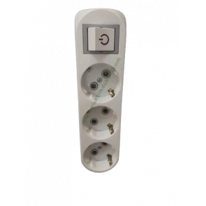 DEPA I Tipi Üçlü Topraklı Işıklı Anahtarlı Fiş Priz 16A 220 Volt