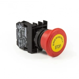 EMAS Acil Stop Mantar Buton 40mm Kırmızı 1nk Etiketli Emergency