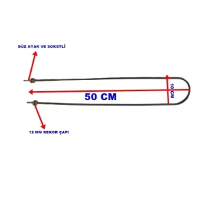 ENDER Benmari 50cm Rekorlu Düz Rezistans 2000W 220V 8,5? Cr-Ni