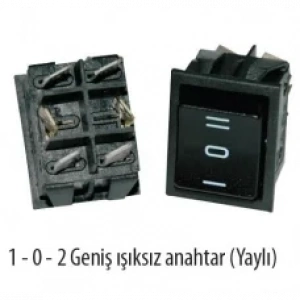 ENDER Geniş 1-0-2 YAYLI Işıksız Anahtar 16A 220 Volt IP44 (Rakkam işaretli Yaylı)