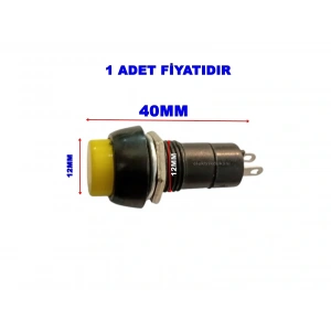 ENDER Plastik SARI Yuvarlak Yaylı Buton Anahtar 12mm