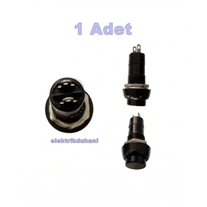 ENDER Plastik SİYAH Yuvarlak Yaylı Buton Anahtar 12mm