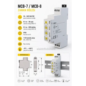 ENTES MCB-7 Yassı Tip Çift Zaman Ayarlı Role