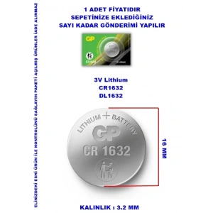 GP CR-1632 3V Araç Kumanda Pili (Para Pil) 1 Adet