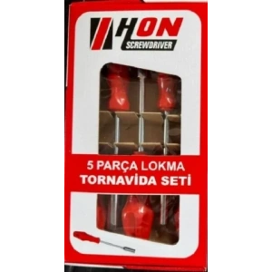 HON-RMS 5li Kırmızı Lokma Tornavida Seti  6mm 7mm  8mm  10mm  13mm