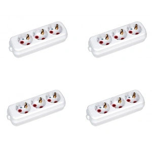 HOROZ DECO 3 LÜ ANAHTARLI BEYAZ GRUP PRİZ(KLEMENSLİ)