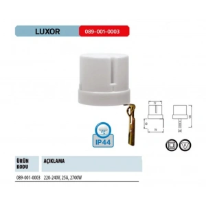 HOROZ Luxor Fotosel Role 25A Gece Gündüz Algılama Rölesi IP44 220v 2700W