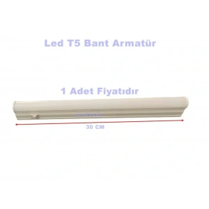 HOROZ Sigma-4 30cm BEYAZ 4w T5 Led Bant Armatür Anahtarlı 6400K IP20