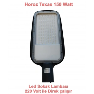HOROZ Texas-150 150w Ledli Sokak Lambası Armatürü Beyaz Işık 6400k 220 Volt IP65