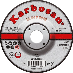 KARBOSAN INOX TAŞLAMA DİSKİ BOMBELİ 115*6,4