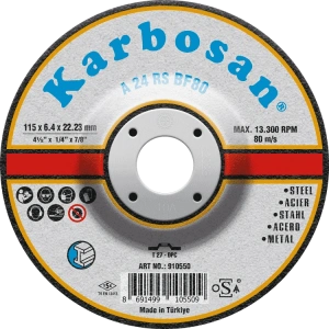 KARBOSAN METAL TAŞLAMA DİSKİ BOMBELİ 125*6,4