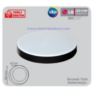 LUSTER 18W S.Ü. DOLUNAY LED ARMATÜR SİYAH KASA 6500K