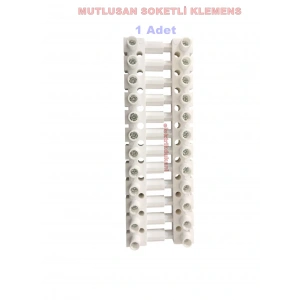 MUTLUSAN 2.5-4mm 12li Geçmeli Plastik Sıra Klemens Beyaz 850?C Alev Yaymayan H.F.