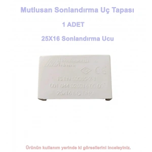MUTLUSAN 25x16 Kablo Kanalı UÇ TAPA Sonlandırma Kapağı Plastik Beyaz