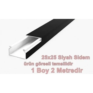 MUTLUSAN SİYAH 25X25 YAPIŞKANLI KABLO KANAL