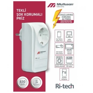 MUTLUSAN Tekli Akım Korumalı Priz Topraklı