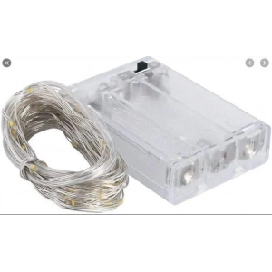 Peri Led BEYAZ Işık 6400k 5mt Pilli Süsleme Ledi (5 Metrelik Piller Hariç )