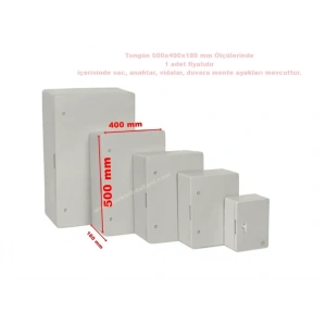 TONGÜN 500x400x180mm Taban Saclı ABS Plastik Pano (Boş)