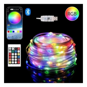 USB Girişli RGB Şerit Led Seti 10 mt IP 68 APP Kontrol Blue Tooth