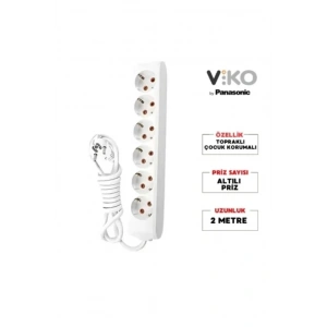 VİKO MULTİLET ALTILI 2MT GRUP PRİZ TOPRAKLI