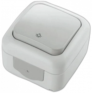 VİKO Palmiye Nemliyer Light Anahtar GRİ IP54