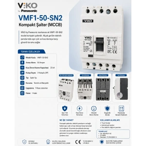 VİKO VMF1-50  3x50A Sabit Termik Kompakt Şalter 25kA