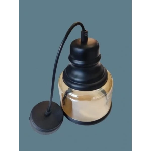 VİTO RAİNA ART KÜÇÜK SİYAH AMBER E-27 CAM TEKLİ AVİZE