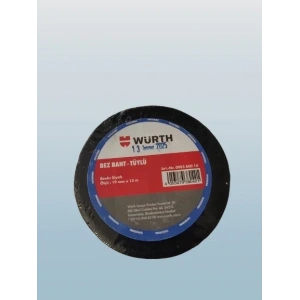 WÜRTH 19mm 15mt Tüylü Bez Yapışkan İzole Bant SİYAH