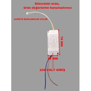 YILDIZ Led Avize Trafosu DC 72-120v 24-36w x 2 İki Modlu (40 Watt Çift Çıkışlı)