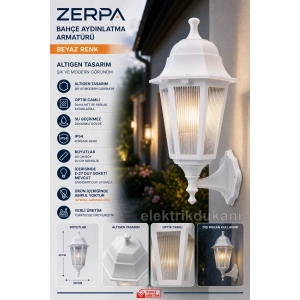 ZERPA ALTIGEN DUVAR APLİK BEYAZ