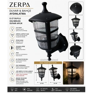 ZERPA ÜÇGEN DUVAR APLİK SİYAH