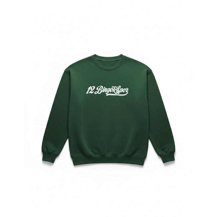 12 Bingölspor Bisiklet Yaka Sweatshirt Yeşil