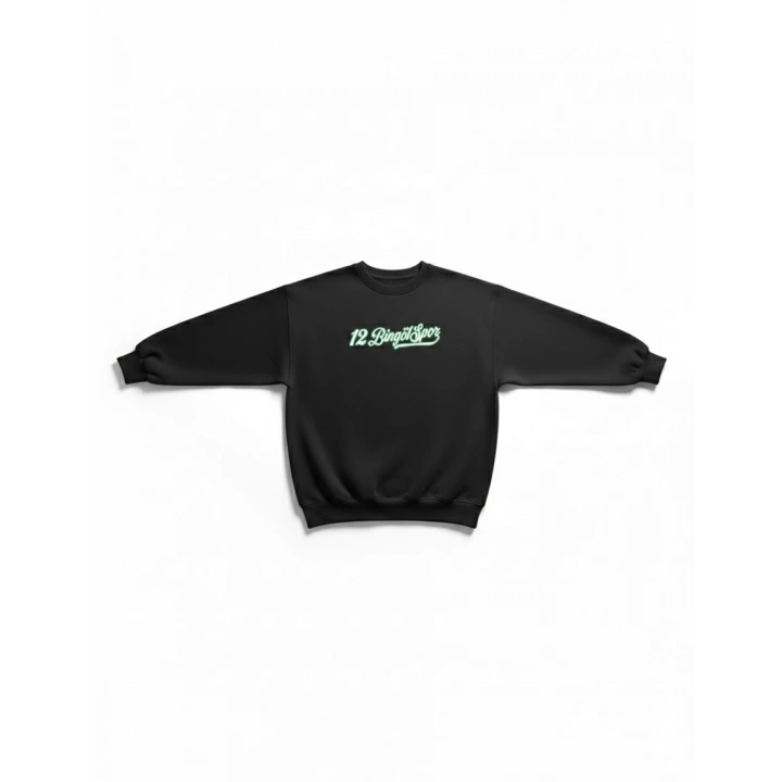 12 Bingölspor Bisiklet Yaka Sweatshirt Siyah