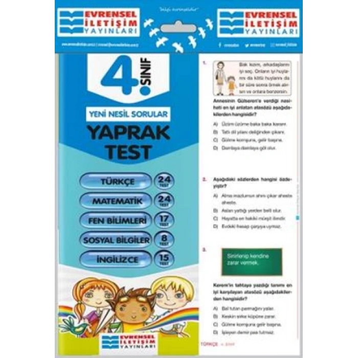 4.sınıf Tüm Dersler Yapraktestler