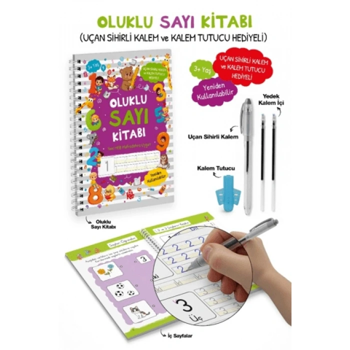 Oluklu Sayı Kitabı (uçan Sihirli Kalem Ve Kalem Tutucu Hediyeli)
