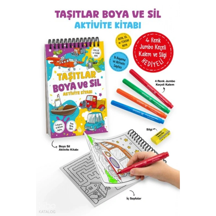 Taşıtlar - Boya Ve Sil Aktivite Kitabı