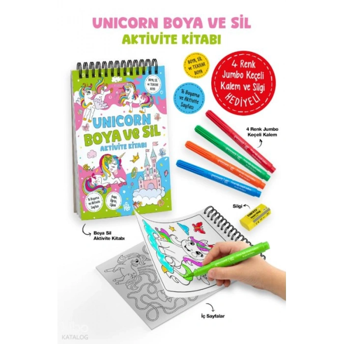 Unicorn - Boya Ve Sil Aktivite Kitabı