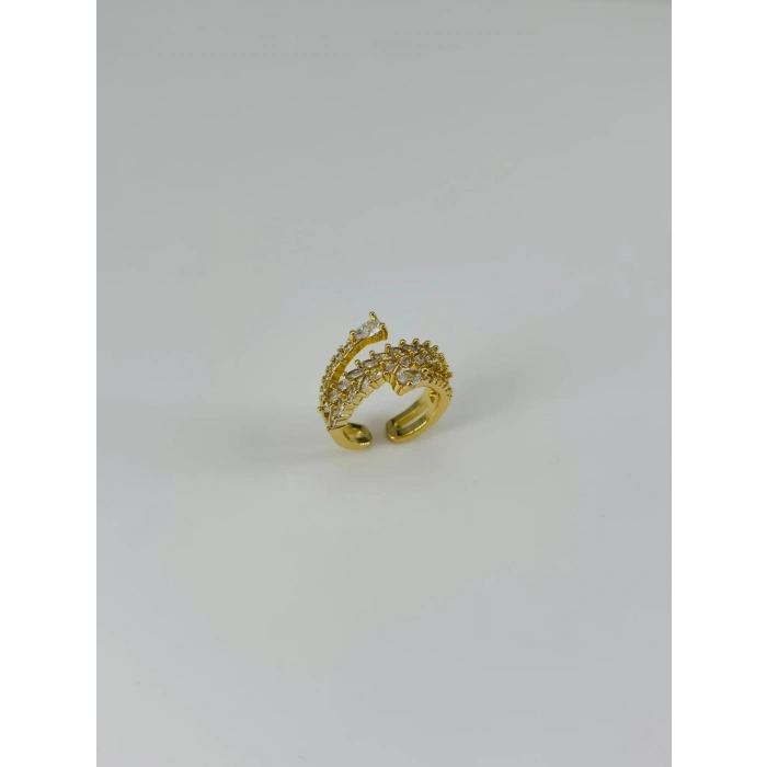 14 K Gold Kaplama Zirkon Taşlı Yüzük