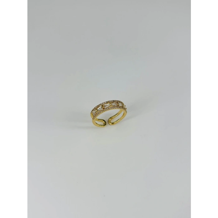 14 K Gold Kaplama Zirkon Taşlı Yüzük