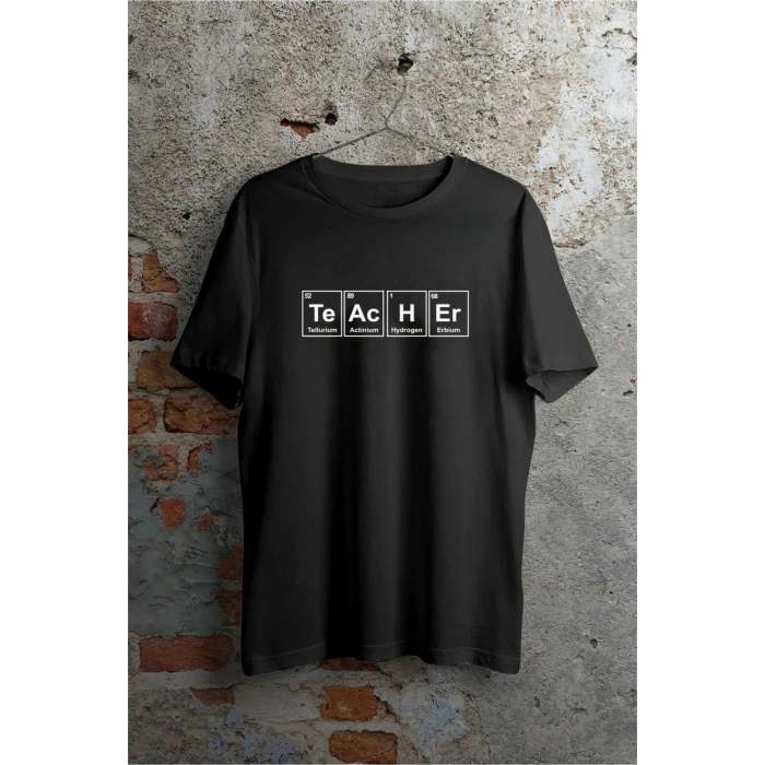 24 Kasım Kimya Öğretmeni Hediyesi Baskılı Bisiklet Yaka T-shirt - Beyaz