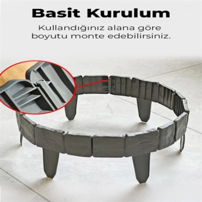 3LÜ TAŞ GÖRÜNÜMLÜ BAHÇE ÇİTİ