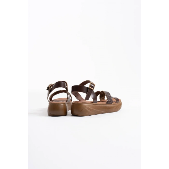Acı Kahve Hakiki Deri Sandalet TR31MY58K