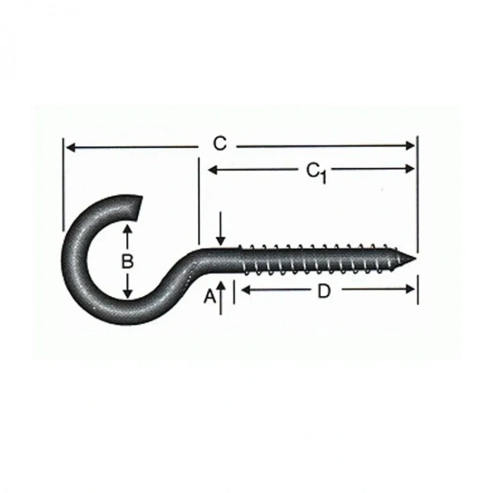 Açık Piton, Kanca, Çengel 21x80 - 100 Adet