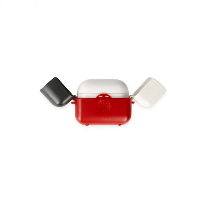 Airpods 3 (3.nesil) Basmalı Kılıf - Kırmızı-siyah-beyaz