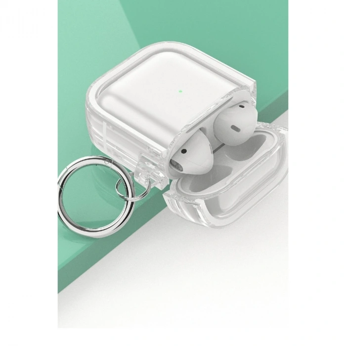 Apple Airpods 4 (4.nesil) Shiny Şeffaf Kılıf - Beyaz