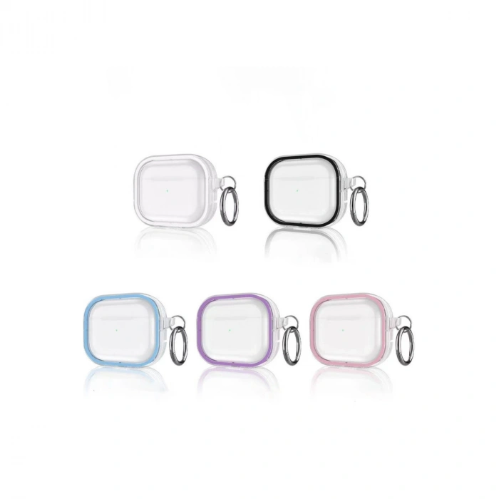 Apple Airpods Pro 2 (2.nesil) Shiny Şeffaf Kılıf - Pembe