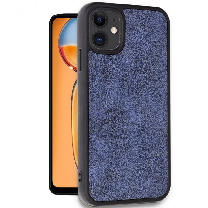 Apple İphone 11 Kılıf Aras Deri Kapak - Lacivert
