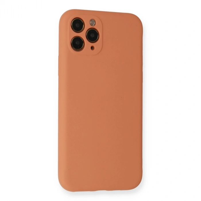 Apple İphone 11 Pro Kılıf Nano İçi Kadife Silikon - Mat Turuncu