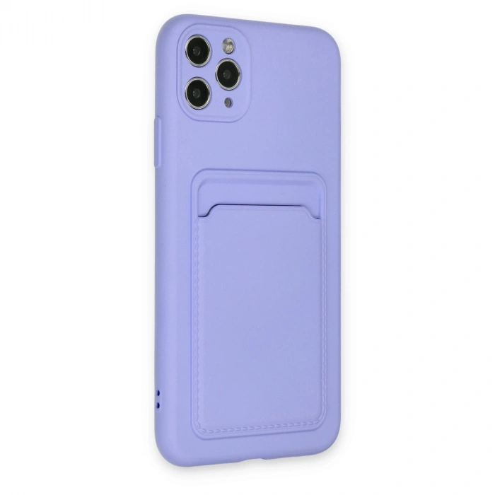 Apple İphone 11 Pro Max Kılıf Kelvin Kartvizitli Silikon - Lila
