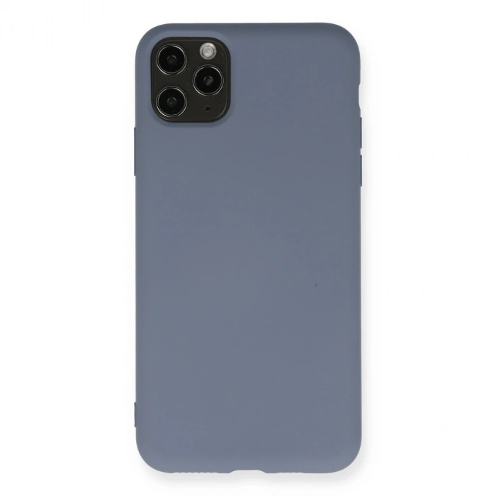 Apple İphone 11 Pro Max Kılıf Nano İçi Kadife Silikon - Gri